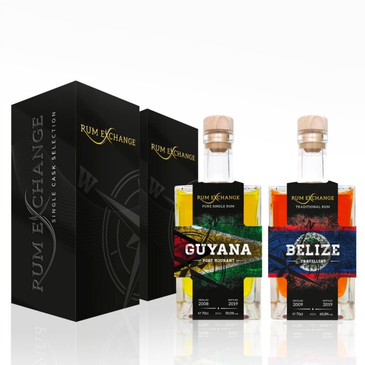 RumExchange Flaschen3 Durchgängiges Corporate Design mit Package-Design für Rum Exchange Trading Company – Brand Design und Markenentwicklung von nu-art für Kunden in Vorarlberg und den DACH-Raum.